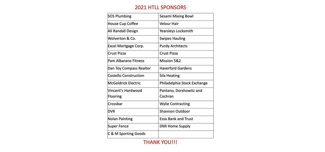 2021 HTLL Sponsors