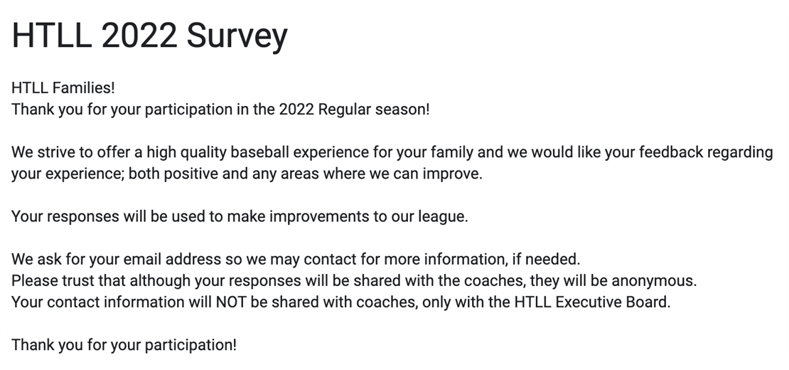 2022 End of Year Survey